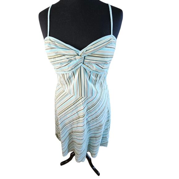 Ann Taylor Striped Adjustable Straps Sundress Sz 10 Sun Dress Whimsy Side Zip - Picture 1 of 13
